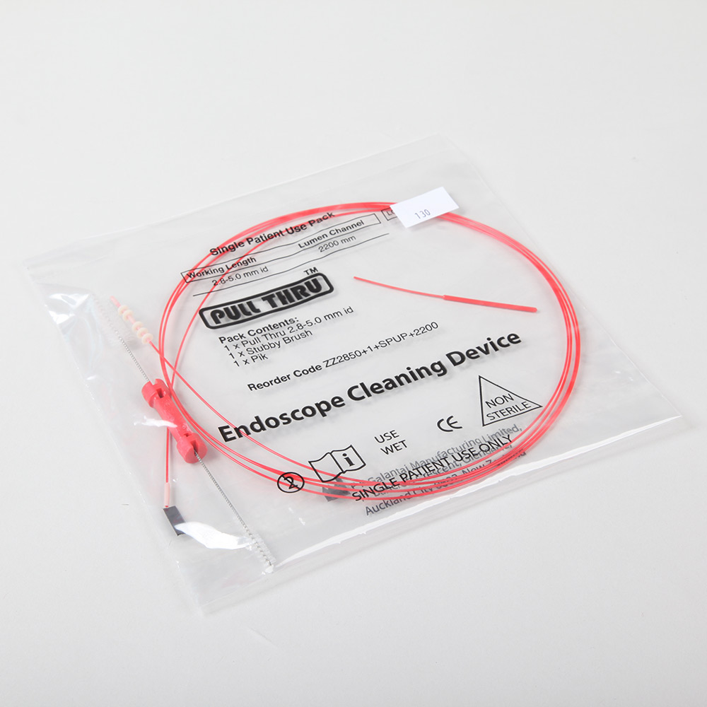 Pull Thru Red Brush 220cm for 2.8-5.0mm Channels (incl Stubby Brush) - Box of 60