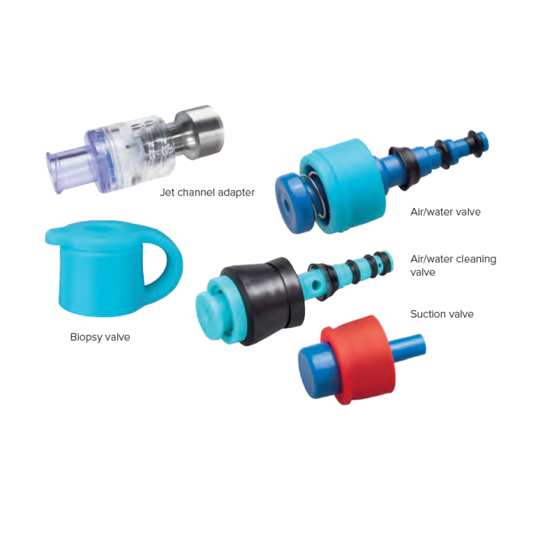 BP 5-Piece Scope Valve Set for Olympus 180/190 (25 Pieces) with Metal AUX Jet Connector